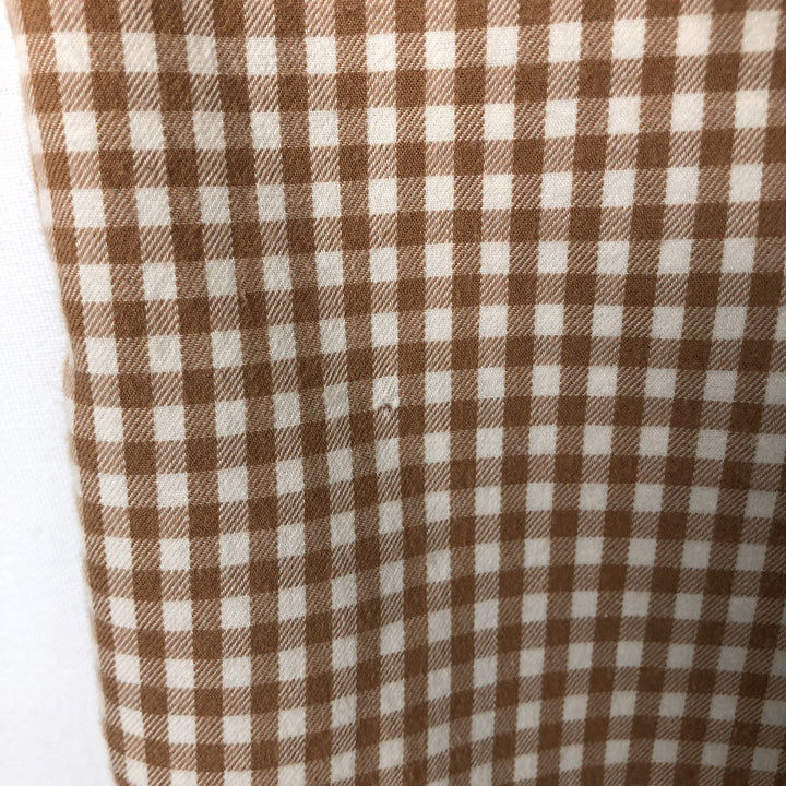 Ralph Lauren Classic Fit Gingham Check Long Sleeve Button-Down Check Shirt, Men's Size XL cotton beige type brown Vintage Second Hand
