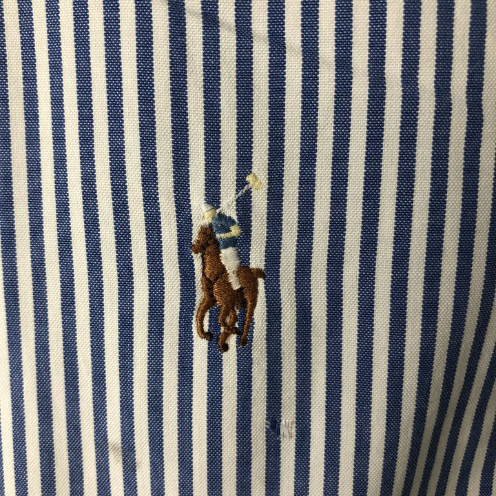 Ralph Lauren YARMOUTH Long Sleeve Button-Down Striped Shirt, Men's Size L cotton blue type Vintage Second Hand