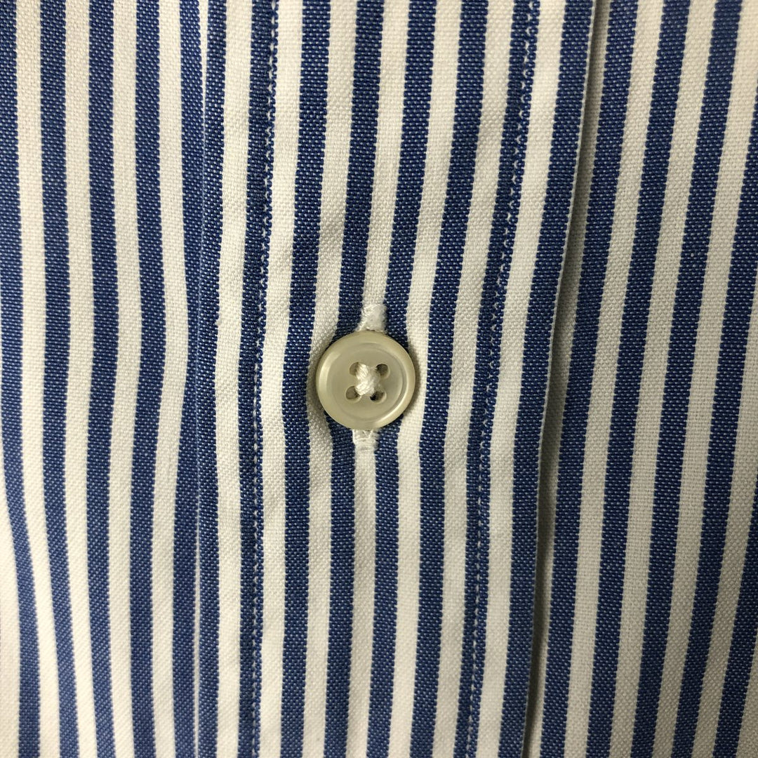 Ralph Lauren YARMOUTH Long Sleeve Button-Down Striped Shirt, Men's Size L cotton blue type Vintage Second Hand