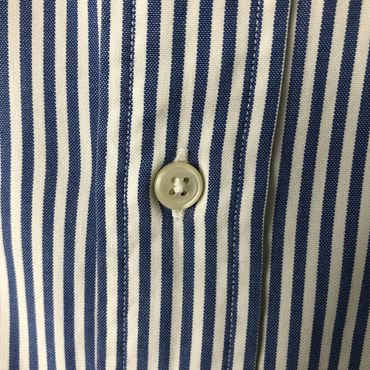 Ralph Lauren YARMOUTH Long Sleeve Button-Down Striped Shirt, Men's Size L cotton blue type Vintage Second Hand