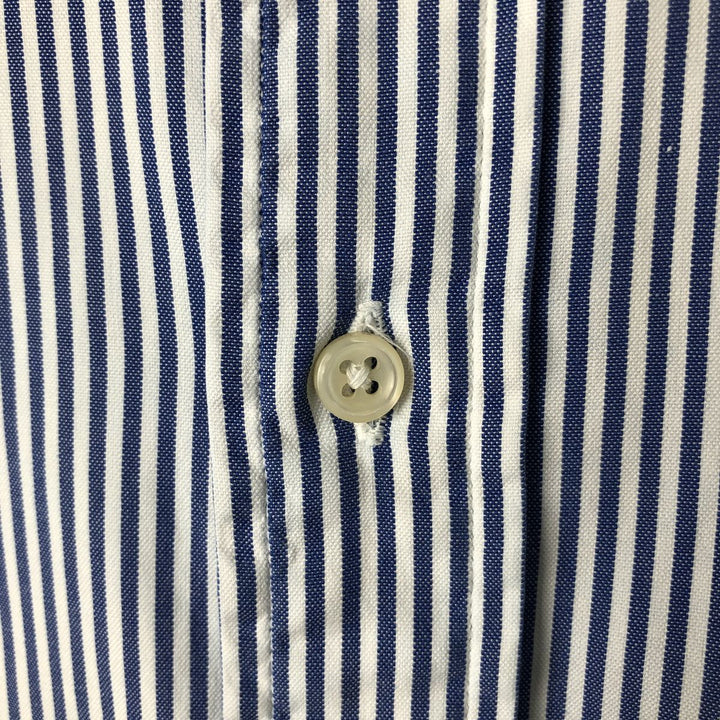 Ralph Lauren POLO by Ralph Lauren Long Sleeve Button-Down Striped Shirt Made in Canada Men's L cotton blue type Vintage Second Hand