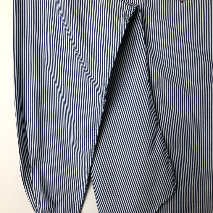 Ralph Lauren POLO by Ralph Lauren Long Sleeve Button-Down Striped Shirt Made in Canada Men's L cotton blue type Vintage Second Hand