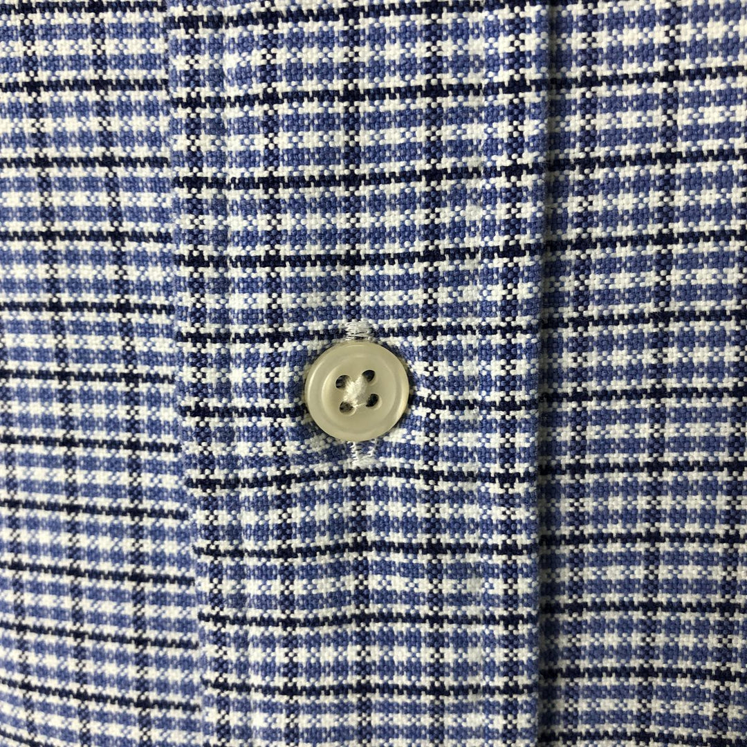 Ralph Lauren YARMOUTH Long Sleeve Button-Down Check Shirt, Men's Size L cotton blue type Vintage Second Hand