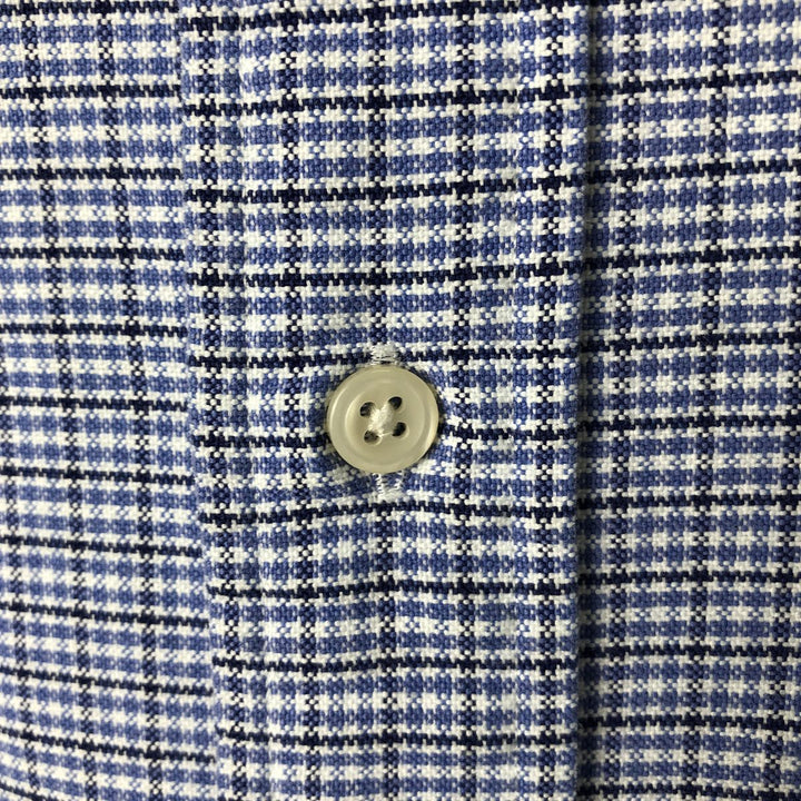 Ralph Lauren YARMOUTH Long Sleeve Button-Down Check Shirt, Men's Size L cotton blue type Vintage Second Hand