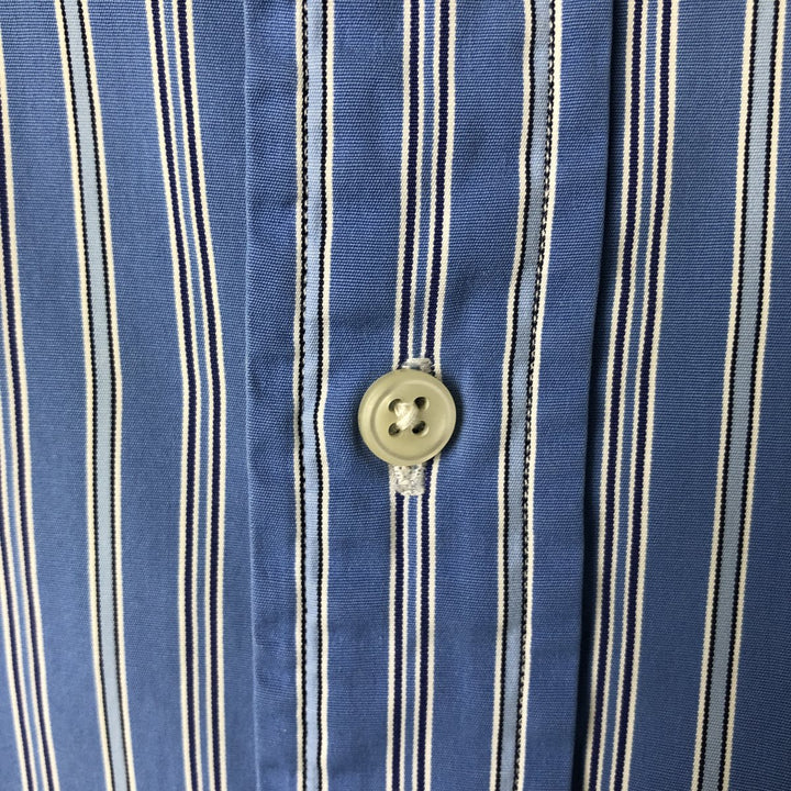 Ralph Lauren Custom Fit Multi-Stripe Long Sleeve Button-Down Striped Shirt, Men's XL cotton Blue type light blue Vintage Second Hand