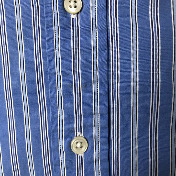 Ralph Lauren Custom Fit Multi-Stripe Long Sleeve Button-Down Striped Shirt, Men's XL cotton Blue type light blue Vintage Second Hand