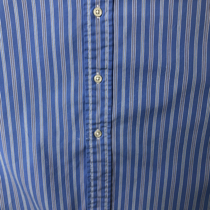 Ralph Lauren Custom Fit Multi-Stripe Long Sleeve Button-Down Striped Shirt, Men's XL cotton Blue type light blue Vintage Second Hand