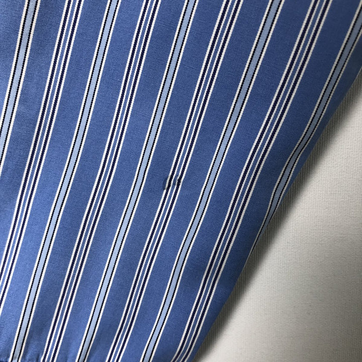 Ralph Lauren Custom Fit Multi-Stripe Long Sleeve Button-Down Striped Shirt, Men's XL cotton Blue type light blue Vintage Second Hand