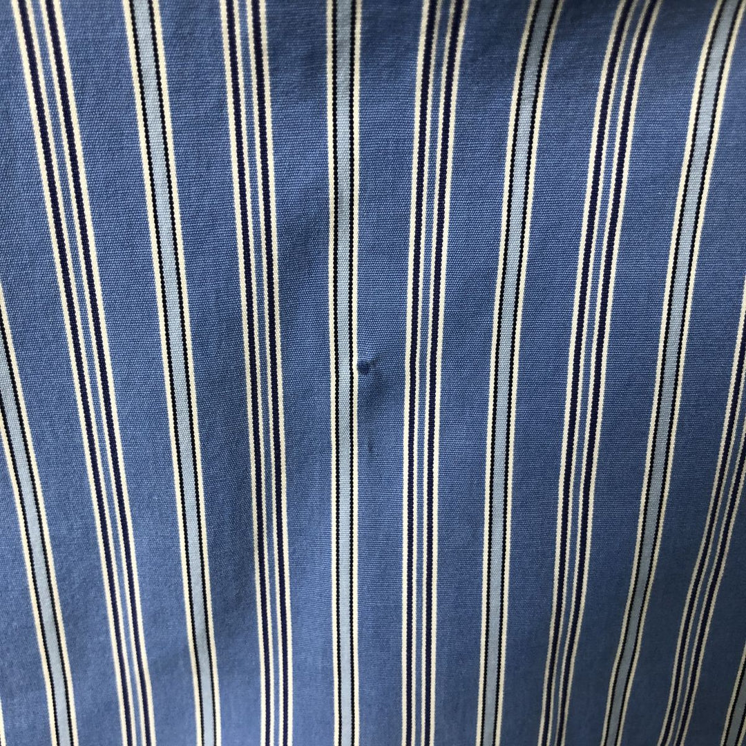 Ralph Lauren Custom Fit Multi-Stripe Long Sleeve Button-Down Striped Shirt, Men's XL cotton Blue type light blue Vintage Second Hand