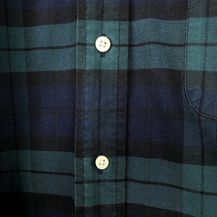 Ralph Lauren Blackwatch Check Long Sleeve Button-Down Check Shirt, Men's XL cotton Green type dark green Vintage Second Hand