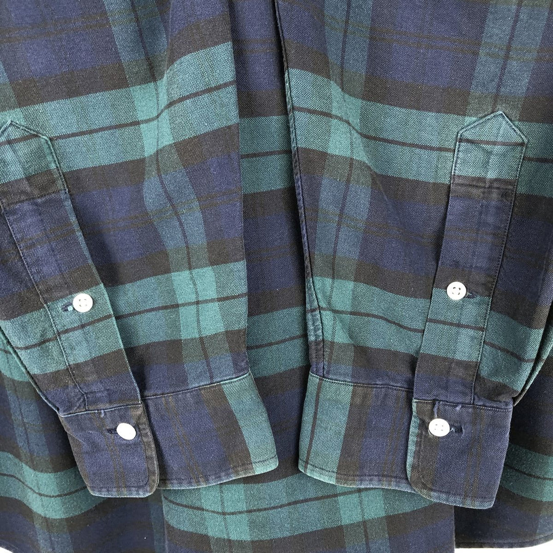 Ralph Lauren Blackwatch Check Long Sleeve Button-Down Check Shirt, Men's XL cotton Green type dark green Vintage Second Hand