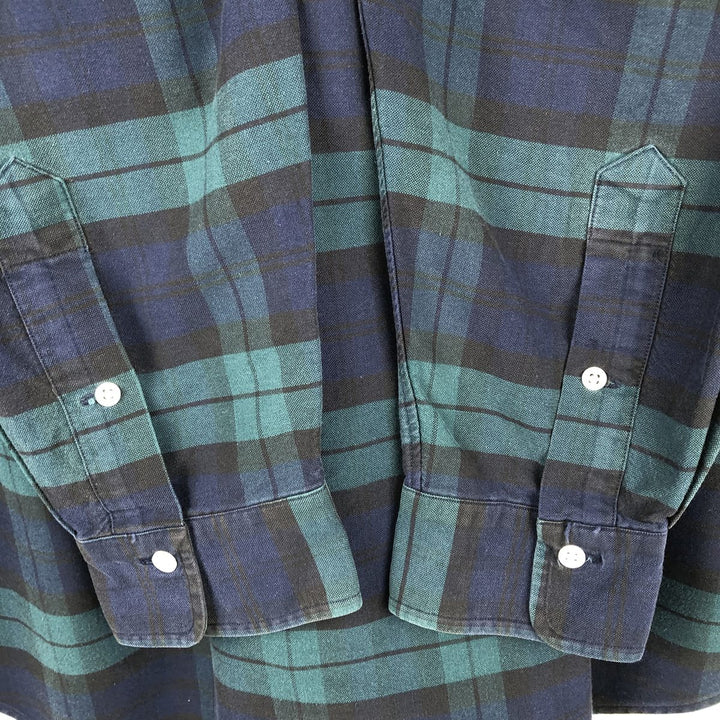 Ralph Lauren Blackwatch Check Long Sleeve Button-Down Check Shirt, Men's XL cotton Green type dark green Vintage Second Hand