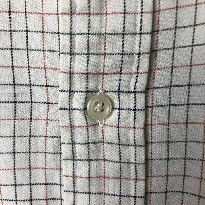 Ralph Lauren POLO by Ralph Lauren CUSTOM FIT long-sleeved button-down check shirt, men's size L cotton ivory Vintage Second Hand