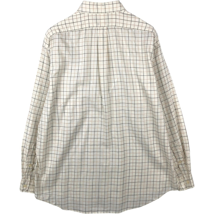 Ralph Lauren BLAKE long sleeve button down check shirt, men's size L cotton Beige type Vintage Second Hand