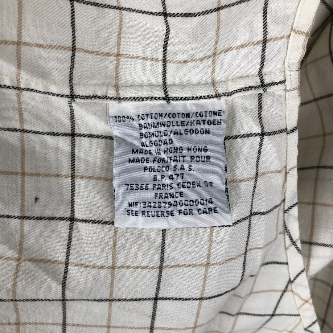 Ralph Lauren BLAKE long sleeve button down check shirt, men's size L cotton Beige type Vintage Second Hand