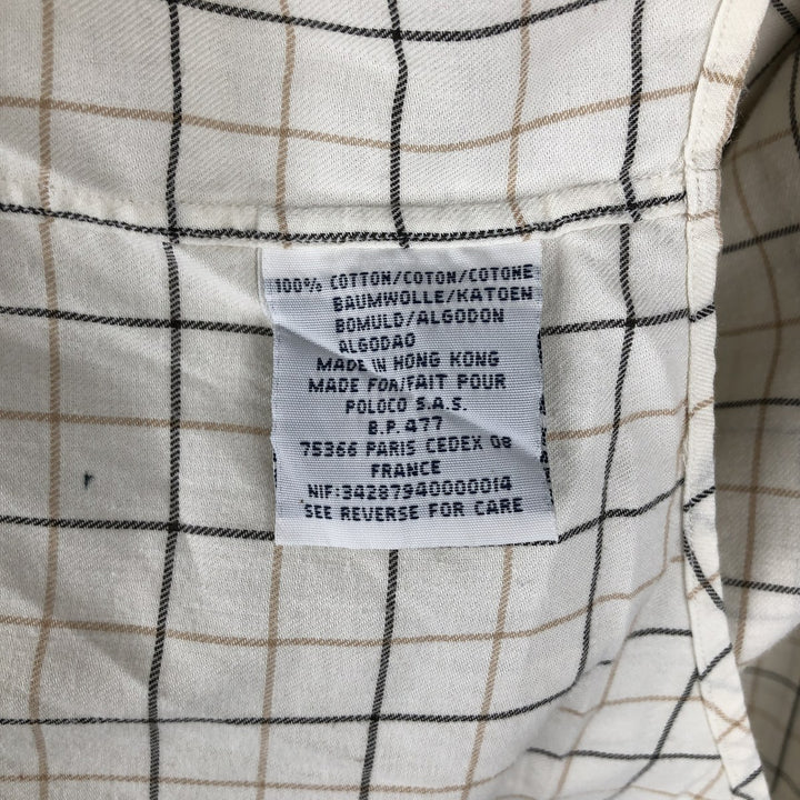 Ralph Lauren BLAKE long sleeve button down check shirt, men's size L cotton Beige type Vintage Second Hand