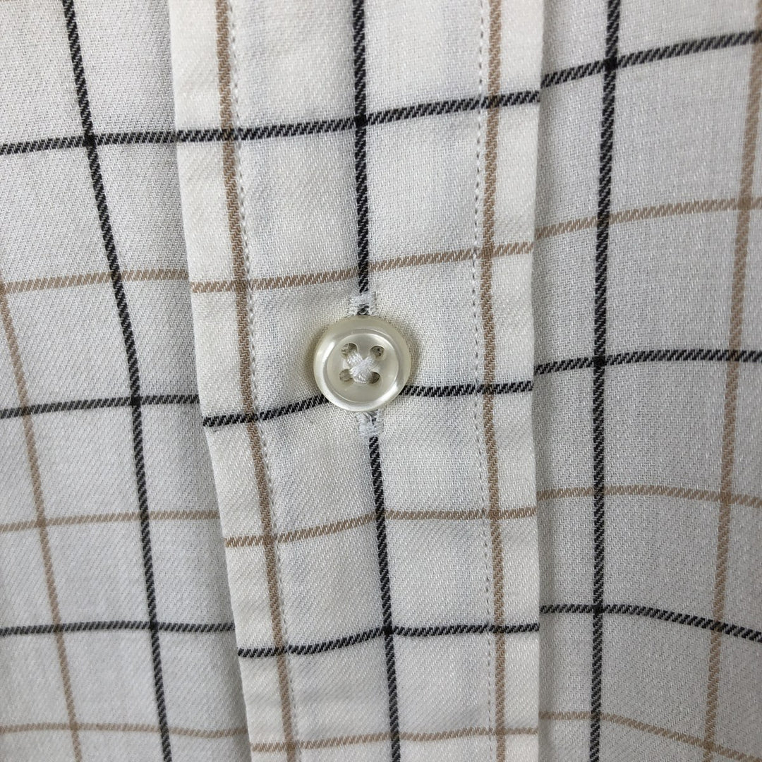 Ralph Lauren BLAKE long sleeve button down check shirt, men's size L cotton Beige type Vintage Second Hand
