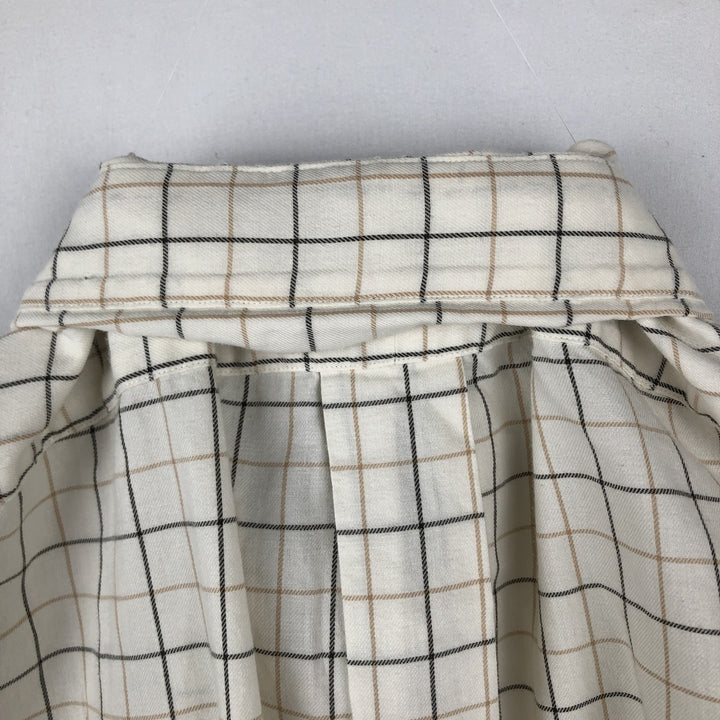 Ralph Lauren BLAKE long sleeve button down check shirt, men's size L cotton Beige type Vintage Second Hand