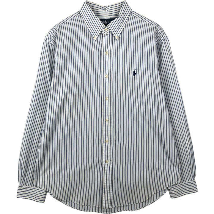Ralph Lauren Classic Fit Long Sleeve Button Down Striped Shirt Men's Size L cotton white type Vintage Second Hand