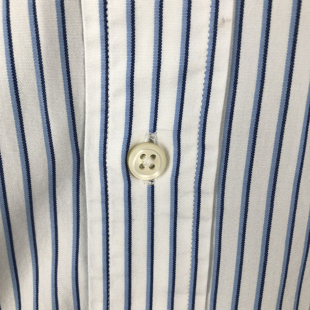 Ralph Lauren Classic Fit Long Sleeve Button Down Striped Shirt Men's Size L cotton white type Vintage Second Hand