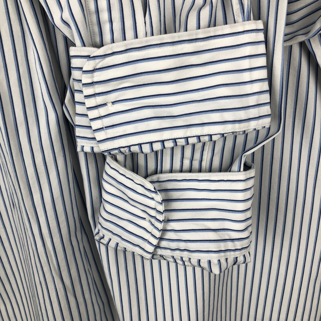 Ralph Lauren Classic Fit Long Sleeve Button Down Striped Shirt Men's Size L cotton white type Vintage Second Hand