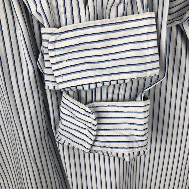 Ralph Lauren Classic Fit Long Sleeve Button Down Striped Shirt Men's Size L cotton white type Vintage Second Hand