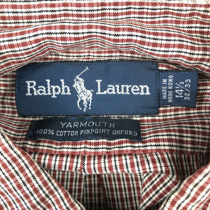 Ralph Lauren YARMOUTH Long-Sleeve Button-Down Check Shirt, Men's Size S (approx.) cotton red type Vintage Second Hand