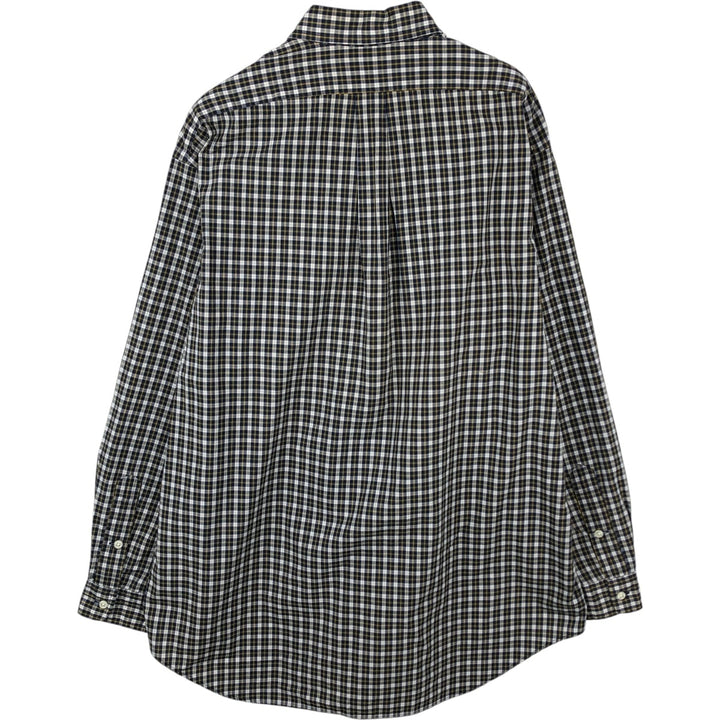 Ralph Lauren BLAKE long sleeve button down check shirt, men's size L cotton blue type Vintage Second Hand