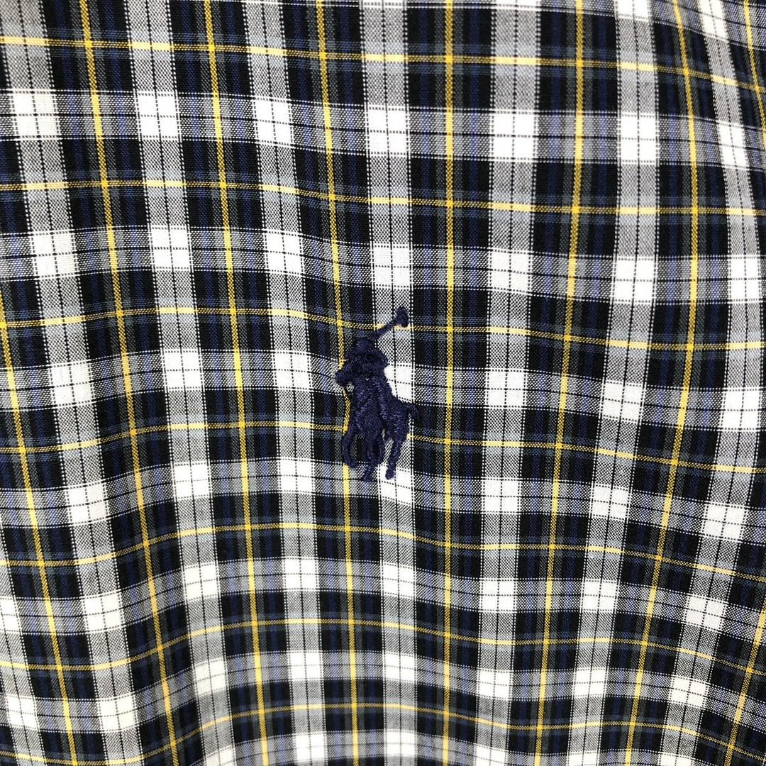 Ralph Lauren BLAKE long sleeve button down check shirt, men's size L cotton blue type Vintage Second Hand