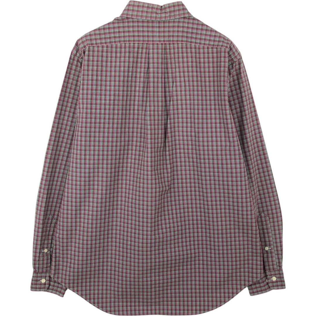 Ralph Lauren Classic Fit Check Pattern Long Sleeve Button Down Check Shirt Men's Size L cotton purple type Vintage Second Hand