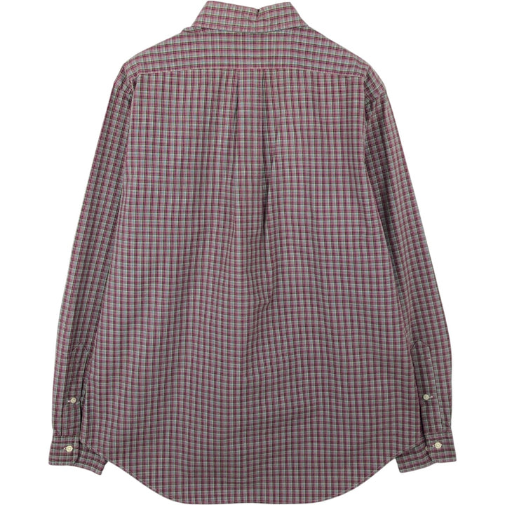 Ralph Lauren Classic Fit Check Pattern Long Sleeve Button Down Check Shirt Men's Size L cotton purple type Vintage Second Hand