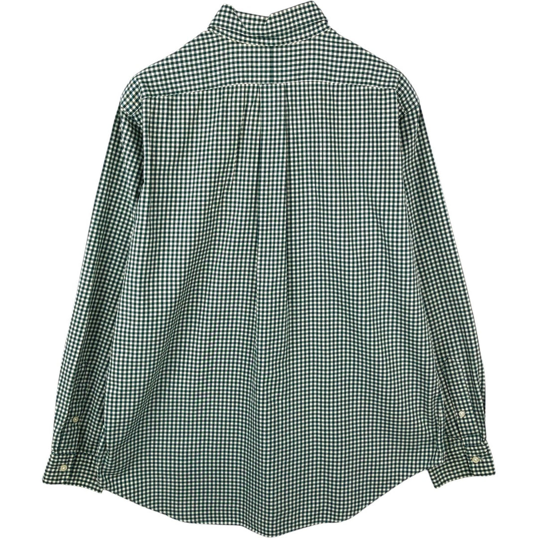 Ralph Lauren CLASSIC FIT Gingham Check Long Sleeve Button-Down Check Shirt, Size L (Men's equivalent to L) cotton green type Vintage Second Hand