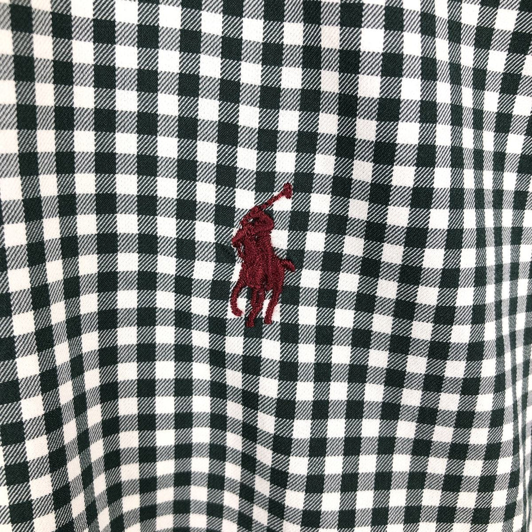 Ralph Lauren CLASSIC FIT Gingham Check Long Sleeve Button-Down Check Shirt, Size L (Men's equivalent to L) cotton green type Vintage Second Hand