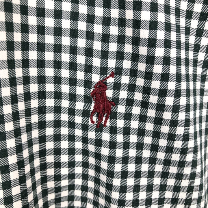 Ralph Lauren CLASSIC FIT Gingham Check Long Sleeve Button-Down Check Shirt, Size L (Men's equivalent to L) cotton green type Vintage Second Hand