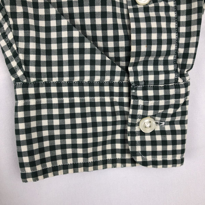 Ralph Lauren CLASSIC FIT Gingham Check Long Sleeve Button-Down Check Shirt, Size L (Men's equivalent to L) cotton green type Vintage Second Hand