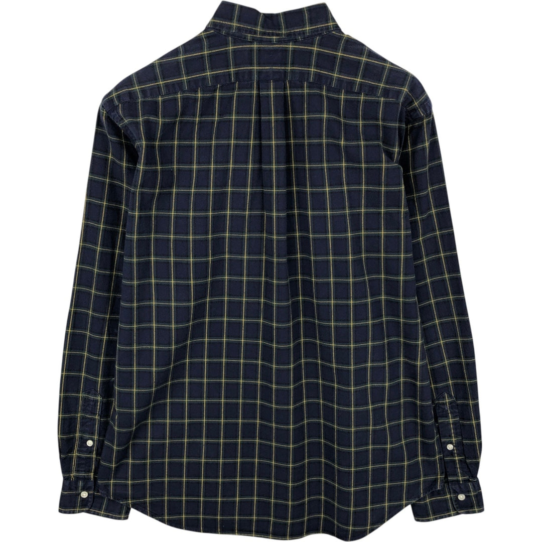 Ralph Lauren Classic Fit Long Sleeve Button Down Check Shirt Men's Size L cotton navy blue type Vintage Second Hand