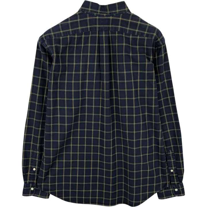 Ralph Lauren Classic Fit Long Sleeve Button Down Check Shirt Men's Size L cotton navy blue type Vintage Second Hand