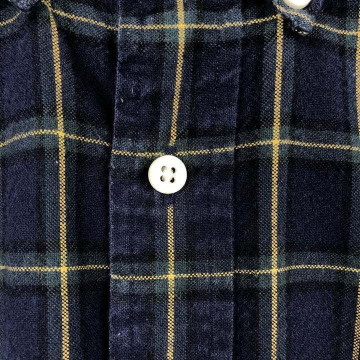 Ralph Lauren Classic Fit Long Sleeve Button Down Check Shirt Men's Size L cotton navy blue type Vintage Second Hand