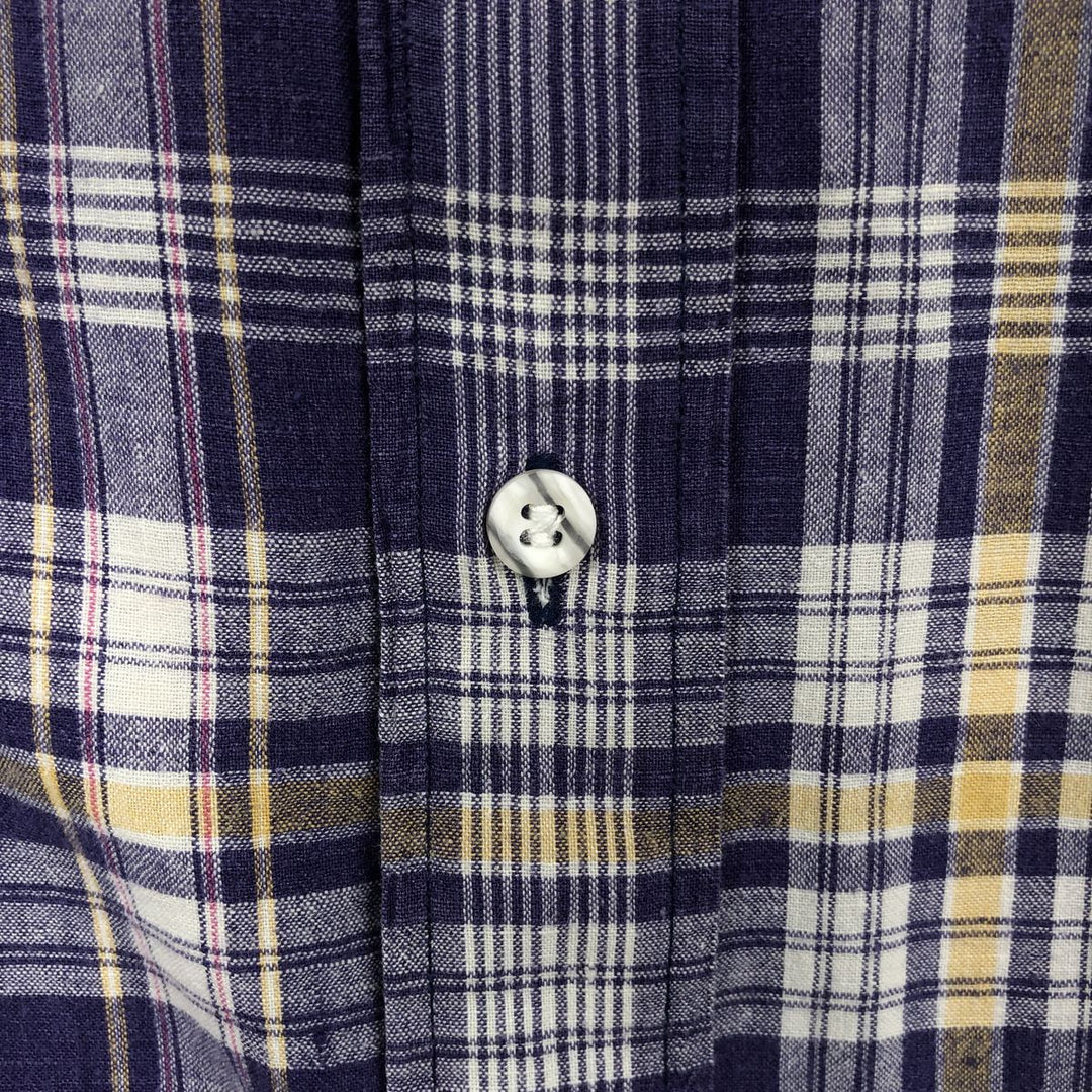 Ralph Lauren BLAIRE long sleeve button down check shirt, men's size L cotton purple type Vintage Second Hand