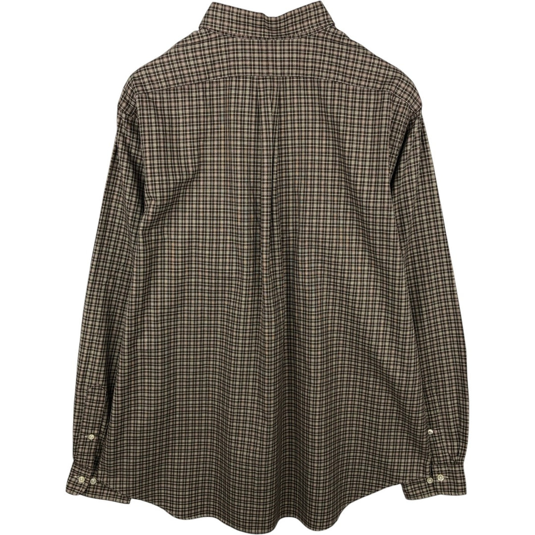 Ralph Lauren Classic Fit Long Sleeve Button Down Check Shirt Men's XL cotton brown type Vintage Second Hand