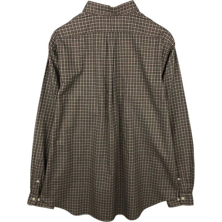 Ralph Lauren Classic Fit Long Sleeve Button Down Check Shirt Men's XL cotton brown type Vintage Second Hand