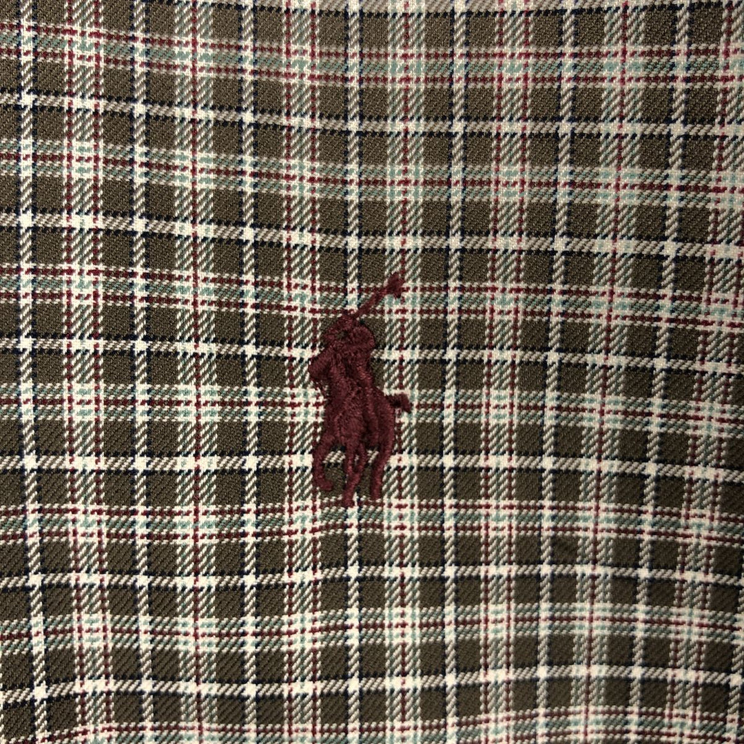 Ralph Lauren Classic Fit Long Sleeve Button Down Check Shirt Men's XL cotton brown type Vintage Second Hand