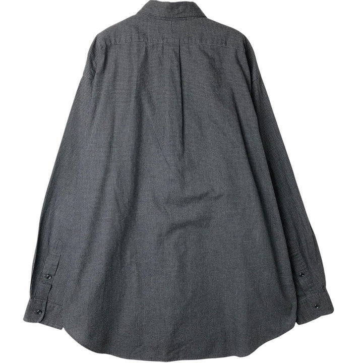 Ralph Lauren BLAKE long sleeve button down check shirt, men's size L cotton Charcoal Vintage Second Hand