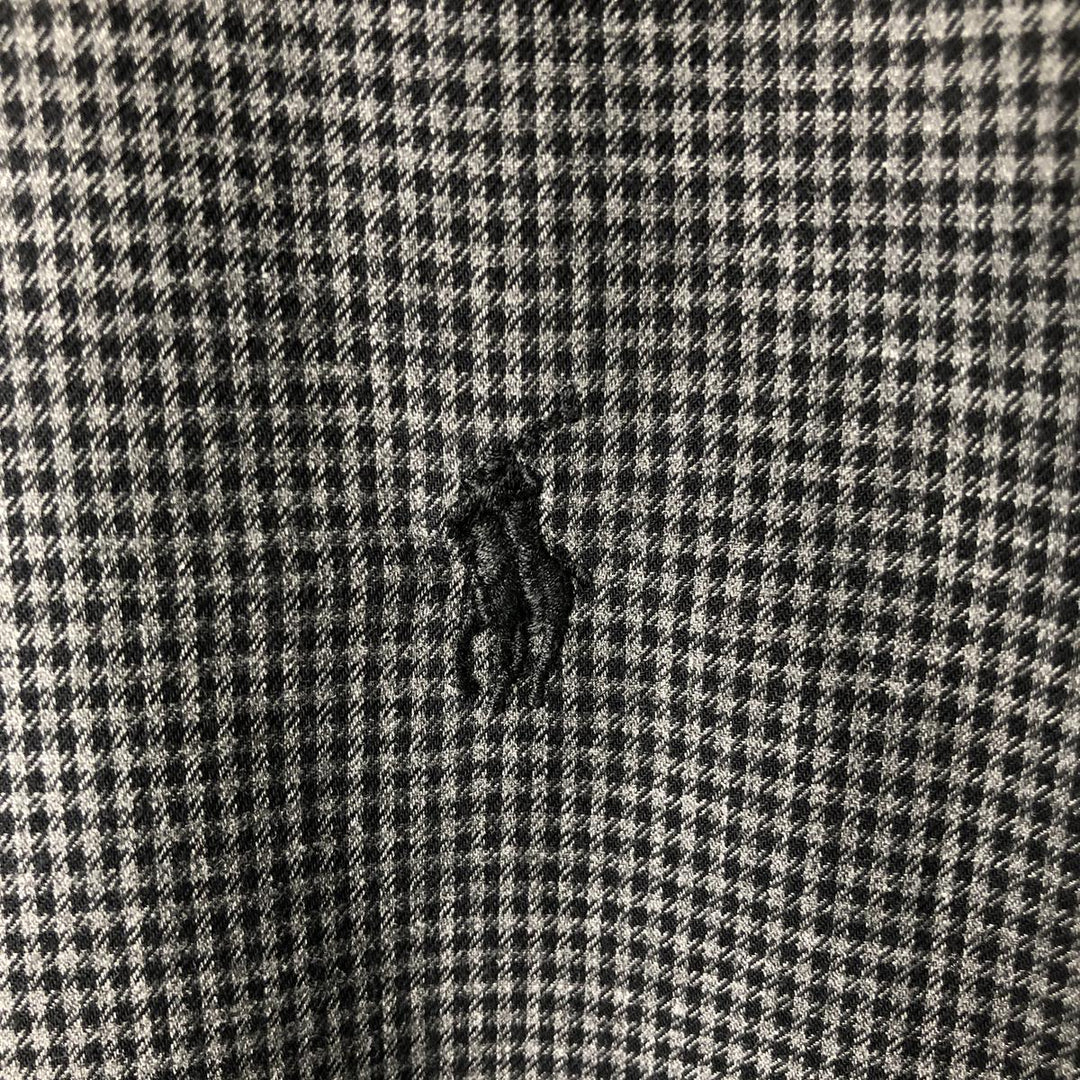 Ralph Lauren BLAKE long sleeve button down check shirt, men's size L cotton Charcoal Vintage Second Hand