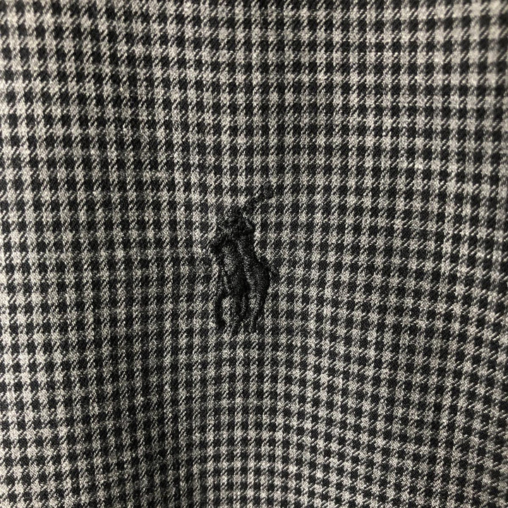 Ralph Lauren BLAKE long sleeve button down check shirt, men's size L cotton Charcoal Vintage Second Hand
