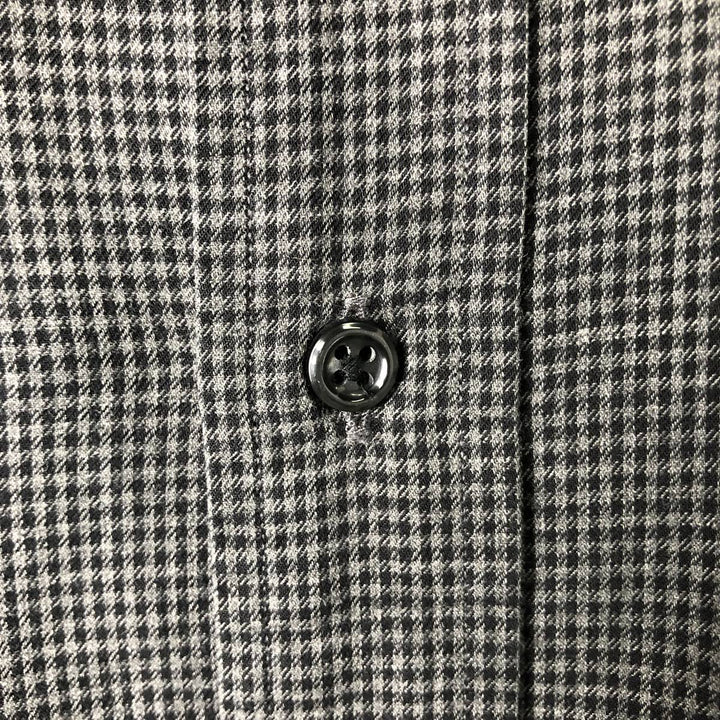 Ralph Lauren BLAKE long sleeve button down check shirt, men's size L cotton Charcoal Vintage Second Hand