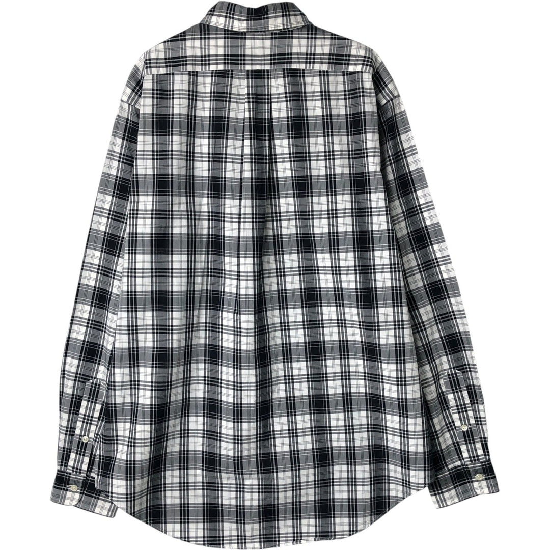 Ralph Lauren Classic Fit Long Sleeve Button Down Check Shirt Men's Size L cotton white type Vintage Second Hand