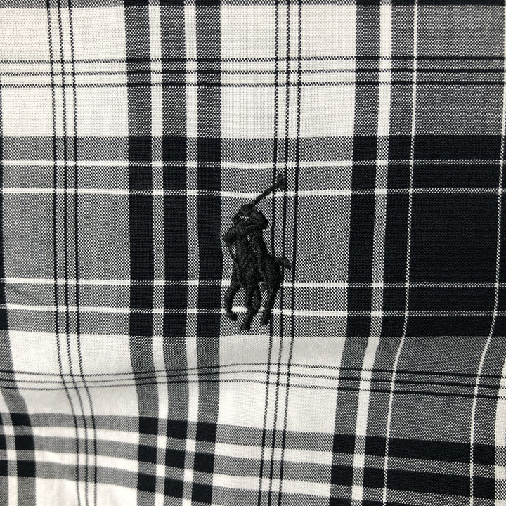 Ralph Lauren Classic Fit Long Sleeve Button Down Check Shirt Men's Size L cotton white type Vintage Second Hand