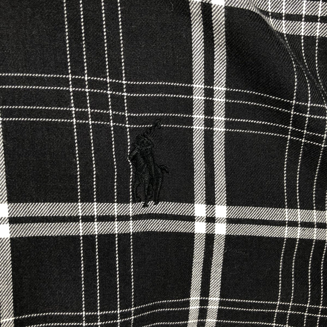 Ralph Lauren GOLF BLAKE Long-Sleeve Button-Down Check Shirt, Men's Size XL (approx.) cotton black type Vintage Second Hand