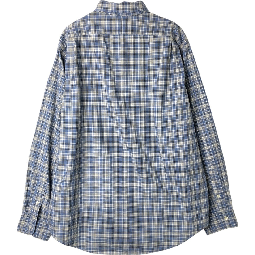 Ralph Lauren POLO RALPH LAUREN CLASSIC FIT Wide Collar Long Sleeve Cotton Check Shirt, Men's Size L (approx.) cotton Blue type light blue Vintage Second Hand